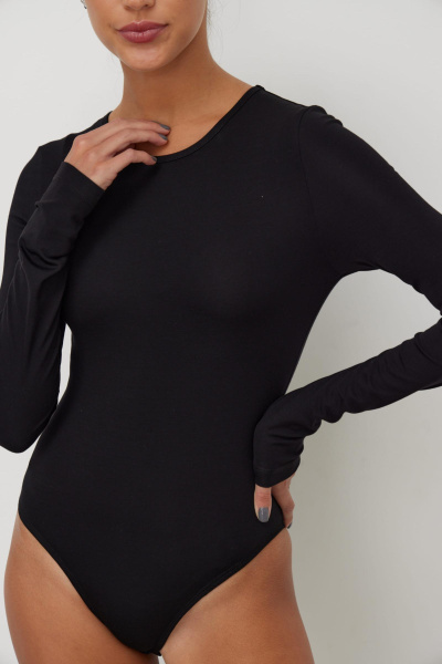 Боди с длинным рукавом (черный)